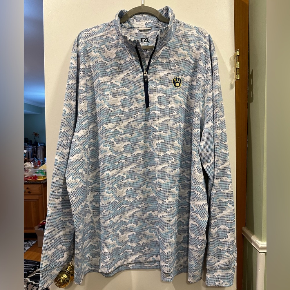 Cutter & Buck Milwaukee Brewers 1/4 zip pullover-XXL-NWOT